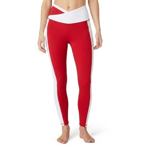 Leggings de Yoga de Cintura Alta para Mujer, Color Block, Franja Lateral, Elásticos, Transpirables, Ajustados, para Gimnasio y Deportes - Product Image 1