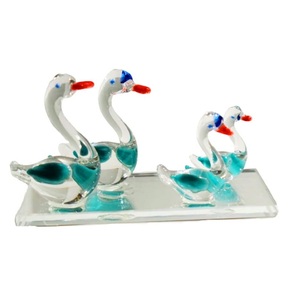 Crystal Glass Multicolor 04 Thirsty Birds Sitting On A <b>Tree</b> Branch Decorative Gifting Showpiece Multicolor 11 X 10 X 05 Cm. - Product Image 5