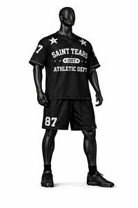 Ensemble de maillot et short de football américain personnalisé, uniforme sportif respirant, vêtements d'équipe personnalisés pour les entraînements et les matchs - Product Image 2