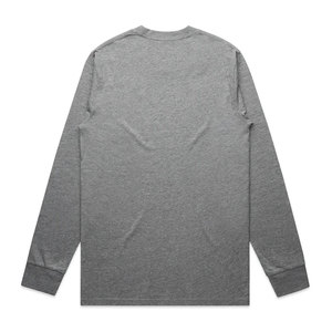 T-shirts classiques à manches longues pour hommes, 100% coton peigné, col rond, manches longues, col rond, bleu pétrole - Product Image 5