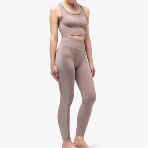 Seamless Yoga Set High Waist <b>Leggings</b> <b>Crop</b> Top 2 Piece Activewear Solid Color Spandex Nylon Sport Wear - Product Image 1