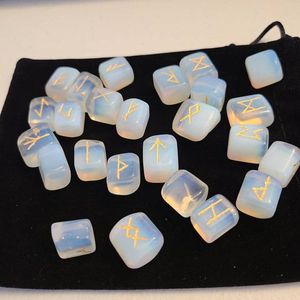 ชุด Rune มูนสโตนสีรุ้งสไตล์ฮวงจุ้ยชุดพลอยอาเกตคริสตัลธรรมชาติแกะสลักแบบคู่ - Product Image 5