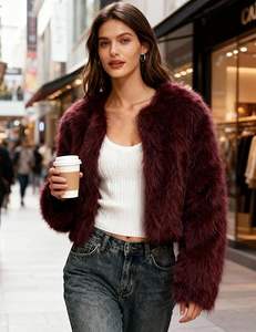 Abrigo de lana estilo trench con cuello grande de piel de zorro, de lujo y a la moda, para invierno. Venta directa de fábrica, alta calidad, tendencia de moda. - Product Image 5