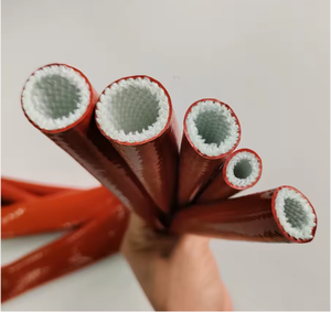 Manchon en fibre de verre haute température, manchon pare-feu, manchon en fibre de verre enduit de silicone, résistant à la chaleur pour tuyau d'échappement. - Product Image 1