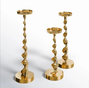 Glow Edition Spiral Candlestick Holder Set With <b>Shades</b> Durable Home Decoration - Product Image 2