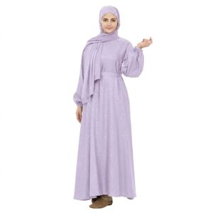 ชุดเดรสยาวมุสลิมขายส่ง พร้อมเข็มขัดและฮิญาบ เสื้อผ้าอิสลาม - Product Image 1