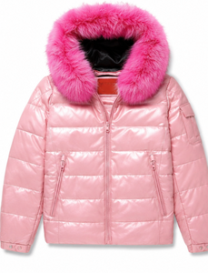 Veste matelassée pour homme avec capuche en fausse fourrure |   Manteau matelassé isolé pour l'hiver |   Vêtements d'extérieur chauds en similicuir PU - Product Image 5
