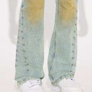 กางเกงยีนส์เดนิมเด็กผู้ชายคุณภาพสูง เนื้อผ้านุ่ม ยืดหยุ่นได้ เหมาะสำหรับใส่เล่นกีฬาหรือใส่ในชีวิตประจำวัน / ลุคแบบฟอกสี พร้อมโลโก้สั่งทำ ราคาประหยัด - Product Image 4