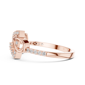 Ensemble de bagues en diamant de culture ETERNAL FLOW en or rose 18 carats, style minimaliste, pierres latérales 0,23 carat, pour fiançailles, cadeau de la Saint-Valentin - Product Image 2