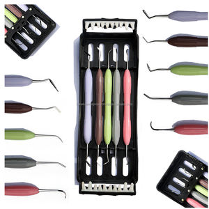 Kit manuel d'instruments de restauration esthétique dentaire en acier inoxydable avec spatule de remplissage pour résine composite de classe I CE - Product Image 2