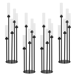 Classic <b>Black</b> Metal 5 Arm Candle Holder Stand Decorative <b>Candelabra</b> for Hotel Restaurant Home Wedding & Event Decor At Best Rate - Product Image 1