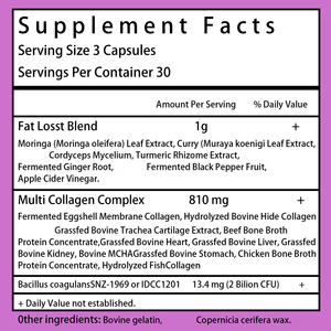Cápsulas de colágeno MULT de Venta caliente de fábrica con extracto de hoja de Moringa promueve el metabolismo de grasa saludable y cápsulas de control del apetito - Product Image 6