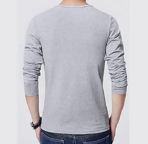 เสื้อยืดแขนยาวพิมพ์ลายโลโก้ตามสั่ง ผ้าฝ้ายถัก 100% คุณภาพสูง พิมพ์ลายดิจิตอล แห้งเร็ว ลายเรียบ สไตล์ลำลอง สำหรับผู้ชาย - Product Image 4