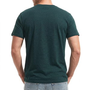 Camisetas de Cuello Redondo 100% Algodón para Hombre, Camisetas Básicas de Manga Corta con Ribete, Camisetas Lisas de Color Sólido, Corte Ajustado - Product Image 2