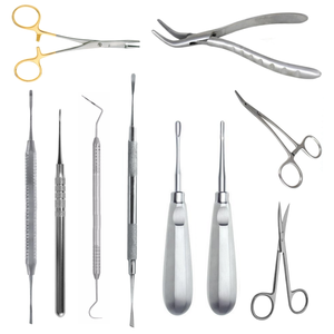Ensemble d'instruments chirurgicaux dentaires de dernière génération en acier inoxydable, outils d'extraction manuels à poignée moletée de classe I - Product Image 1
