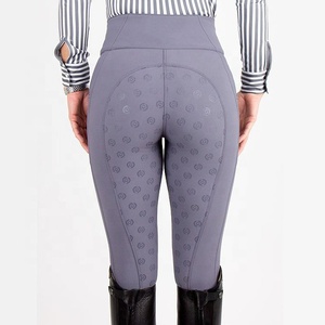 Women Equestrian Breeches <b>Button</b> Silicone Grip Riding Jodhpurs High Rise Slim Fit Stretch Bicast Leather Machine Washable - Product Image 3