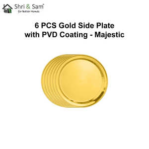 Majestic 6 PCS Stainless Steel Side <b>Plate</b> with <b>Gold</b> PVD Coating Dishes & <b>Plates</b> - Product Image 4