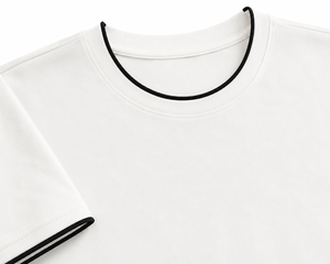 T-shirt pour homme personnalisé à col rond, manches courtes, 100 % coton, avec bordure contrastante, coupe classique, couleur unie, style décontracté, tricoté, écologique - Product Image 3