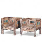 Bancs de canapé en bois de style vintage indien, bancs en bois durables, meubles de maison, décoration vintage à combiner - MOQ 1 conteneur seulement - Product Image 6