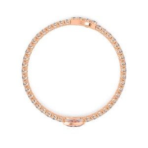 Luminous 9.72 ctw Oval Pink & Round Lab Created Diamond Tennis Bracelet 9K Rose Gold - Product Image 3