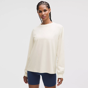 Premium Quality Women's Long Sleeve T-shirt Crew Neck For Women Organic Cotton T-shirt Oversize Long Sleeve Jersey Tshirts Women - Product Image 1