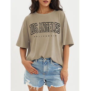 Camiseta Oversize Rosa para Mujer, de Algodón, con Hombros Caídos, Manga Corta, Cuello Redondo, Estilo Casual Urbano, Tejido Suave y Transpirable - Product Image 1
