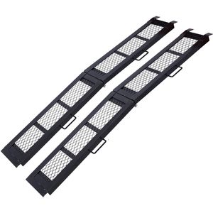 Rampa di Carico Pieghevole Portatile in Acciaio Nero da 80 Pollici, Capacità 800 Libbre, Coppia di Rampe per ATV, per Pickup, Moto e Supporti - Product Image 2