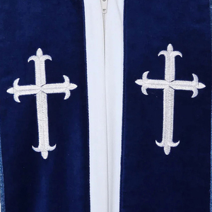 Robe de cérémonie pour prêtre, célébrant et clergé, longueur moyenne, brodée, avec étole, élégante, pour le personnel ecclésiastique, en promotion - Product Image 6