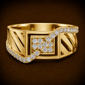 Round Brilliant Cut Lab Grown Diamond <b>Mens</b> Band 18K 14K Yellow <b>Gold</b> DEF VVS Wedding Band <b>Ring</b> Wide Luxury Wholesale Fine Jewelry - Product Image 1