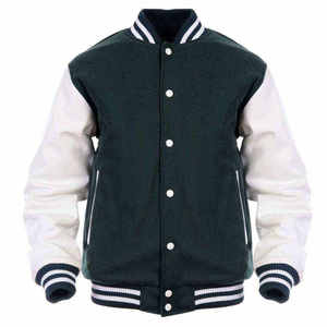 Blouson universitaire homme personnalisé en chenille, coupe ajustée, séchage rapide, respirant, col montant, en polyester épais, manteau d'hiver - Product Image 5