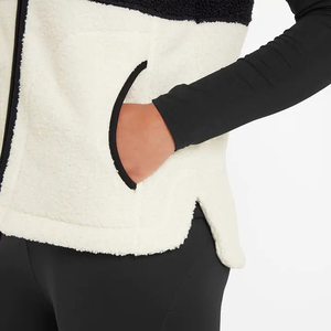 <b>Women's</b> Black White <b>Sherpa</b> Fleece Vest Two Tone Color Block Stand Collar Full Zip Fluffy Thermal <b>Gilet</b> Bodywarmer Outerwear OEM - Product Image 6