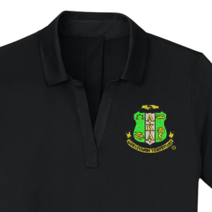 Polo Negro AKA de Alto Rendimiento para Mujer, Camiseta de Golf de Manga Corta que Absorbe la Humedad, Top Informal para Hermandades Griegas - Product Image 4