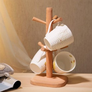 Bamboo and Wood <b>Tree</b>-Shaped Beverage <b>Mug</b> Holder Living Room Cup Storage Rack with No-Drilling Standing Design Freestanding - Product Image 6