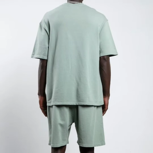 ชุดเซ็ตคู่ชาย เสื้อยืดสีตัดกัน กางเกงขาสั้น แต่งแถบสีตัดกัน โทนสี Pantone  รับทำสีตามสั่ง โลโก้ตามสั่ง ป้ายสีตามสั่ง ชุดเซ็ตคู่ชาย - Product Image 5