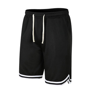 Shorts de basketball pour hommes en toile, style streetwear, pour la gym et l'entraînement, avec logo personnalisé, taille élastique, 100% polyester, vente en gros - Product Image 1