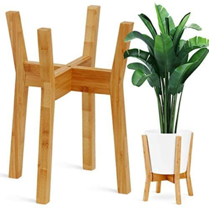 Support à plantes antique en bois d'acacia, support de pot de fleurs sur pied pour décoration intérieure, bureau, maison - Product Image 2