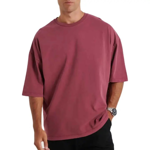 Camiseta Personalizable de Estilo Vintage con Hombros Caídos para Hombre, Corte Regular, 100% Algodón, Transpirable y de Secado Rápido, Estilo Hip Hop - Product Image 1