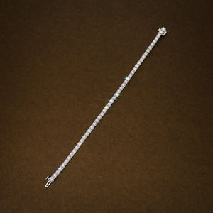 Bracelet élégant en diamants ronds brillants cultivés en laboratoire, style tennis, ligne de diamants, certifié, bijoux fins, bracelet de luxe - Product Image 2