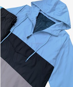 Ensemble de survêtement pour homme avec contraste de couleurs, manches longues, style sportif, poches latérales, séchage rapide, vêtements de printemps - Product Image 3