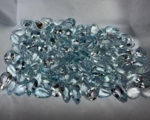 Piedra Preciosa de Aguamarina Natural AAA+++ Corte Esmeralda en Forma de Pera 6x9MM Facetada |   Piedra de Aguamarina Azul Suelta para Joyería y Venta al por Mayor - Product Image 3