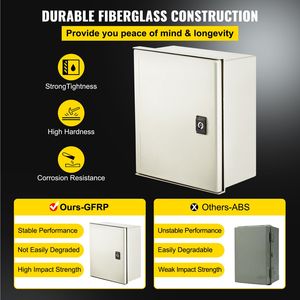 Armadio Elettrico in Fibra di Vetro NEMA 4X 12x10x6FT IP66/65 Resistente ad Acqua e Polvere per Esterni - Product Image 3