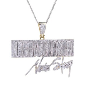 Collar Personalizado con Nombre en Estilo Hip Hop, con Incrustaciones de Moissanita, Estilo Rapper, con Aspecto de Diamante, Joyería Urbana - Product Image 1