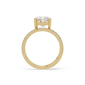 Fine Jewelry Cushion Solitaire Lab Grown Diamond 14k Pure Gold Engagement <b>Rings</b> 1CT 2CT 3CT IGI Certified <b>Open</b> wrap Bridal <b>Rings</b> - Product Image 3