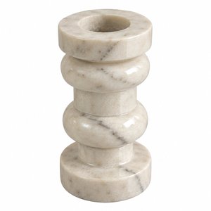 Porte-bougie décoratif en marbre blanc à plusieurs niveaux, support à bougies coniques, décoration en pierre de marbre, centre de table sculptural - Product Image 4