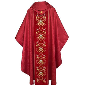 Casulla de Tela Jacquard Roja con Bordado Dorado 2026, Diseño Personalizado, Casulla Bordada de Alta Calidad - Product Image 6