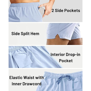 Shorts de sport en toile pour homme, Spandex/Polyester, ultra doux, respirant, éco-responsable, décontracté, pour l'entraînement, l'été - Product Image 4