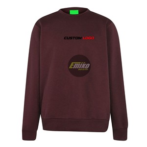 เสื้อสเวตเชิ้ตคอกลมสีแดงเลือดหมูแบบยูนิเซ็กซ์ ผ้าฟลีซ พิมพ์ลายปักโลโก้ตามสั่ง ทรงปกติ เหมาะสำหรับใส่ในฤดูใบไม้ร่วง ผลิตจากผ้าฝ้าย 100% - Product Image 1