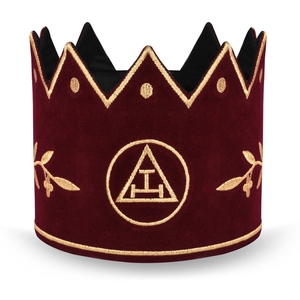 Gorra de Capitán del Capítulo Arquibálsico Real, Terciopelo Rojo y Dorado - Product Image 1