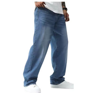 Jeans de Mezclilla para Hombre, Estilo Urbano, Otoño, Lavado Snow Wash, Cintura Media, Corte Recto, 100% Algodón, Transpirables, Cómodos, Superventas - Product Image 3