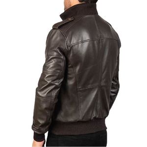 Chaqueta de Cuero, Piel de Oveja Auténtica, Cierre de Cremallera, Cuello Alto, Puños de Punto Acanalado, Seis Bolsillos Exteriores y Dos Interiores - Product Image 4